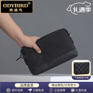 歐迪鳥（ODYBIRD）牛津布男士手包大容量手拿包小背包尼龍休閑手抓包斜跨包 黑色 24*16*6cm（可單肩可斜挎）
