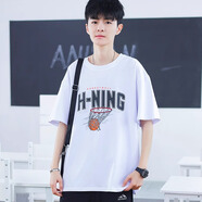 阿尼三青少年t恤短袖男生夏季2025新款潮流帥氣上衣半袖初高中學(xué)生夏裝 03款白色 2XL
