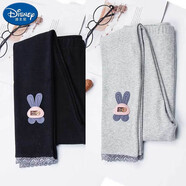 迪士尼（Disney）童裝女童打底褲春秋款兒童外穿長(zhǎng)褲中小童寶寶加絨加厚秋冬季褲子 黑+淺灰【2件裝】_春秋款 130碼_建議身高110-120cm