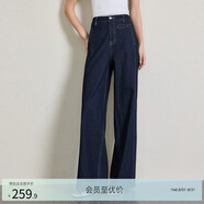 亦谷【安心品質(zhì)】直筒褲闊腿寬松牛仔褲女2025年春季新款流行爆款褲子 深藍(lán) S