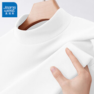 真維斯（JEANSWEST）長(zhǎng)袖t恤打底衫女裝秋冬季新款雙面絨上衣服立領(lǐng)保暖衣純色內(nèi)搭女 白色 純色 M