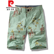 皮爾卡丹（臻貴尊享）印花短褲男夏季薄款五分褲韓版休閑棉中褲潮流修身沙灘褲馬褲帥針織 20D8綠色 30