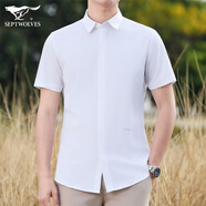 七匹狼男士T恤夏季新款翻領(lǐng)透氣舒適凈色簡(jiǎn)約短袖百搭通商休閑男裝上衣 803(本白) 41A