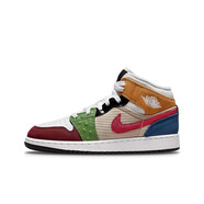 耐克（NIKE） AIR JORDAN 1 GS AJ1 喬1 籃球鞋 BQ6931 白棕紅DR6957-100 37.5