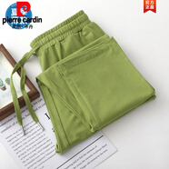 皮爾卡丹（pierre cardin）2025夏季薄款85棉直筒運動(dòng)褲女彩色衛褲春秋長(cháng)褲橙色褲子休閑簡(jiǎn)約 綠色【夏季款】 S