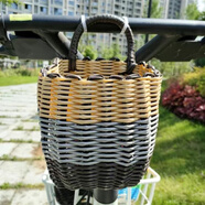 XMSJ編織電動(dòng)車(chē)小籃子收納筐儲物用車(chē)把掛物包電瓶車(chē)手機掛袋掛籃 咖啡色漸變色固定扎帶單買(mǎi)款