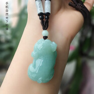 昆玉謠和田玉青白玉十二生肖玉石豬吊墜玉墜掛件項(xiàng)鏈寶寶款男女款立體 款二大號深色39*23*17mm
