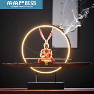 中式創(chuàng  )意倒流香燈飾陶瓷孫悟空齊天大圣斗戰勝佛禪意擺件家居客 靜思大圣+紅鳳尾+燈圈+環(huán)保型禮