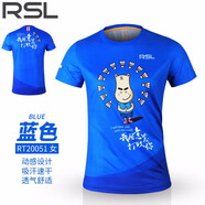 亞獅龍新品亞獅龍RSL羽毛球服速干短袖春夏季團隊比賽服俱樂(lè )部球服 女款 RT20051藍色（意念圖案） L