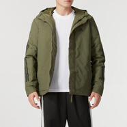 阿迪達斯 （adidas）外套男裝 2025冬季款運動服健身休閑連帽防風(fēng)保暖三條紋棉服棉襖 IV9230/綠色/大棉服 2XL