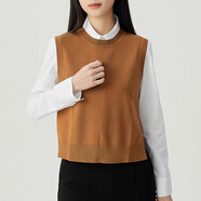 【阿瑪詩(shī)專(zhuān)柜女裝】新款時(shí)尚百搭圓領(lǐng)安哥拉紅無(wú)袖針織衫馬甲背心 卡其色羊毛 哥弟 XL /5