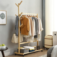愛(ài)必居 衣服架樹(shù)形實(shí)木落地衣帽架掛衣架客廳衣裳架北歐簡(jiǎn)易衣架 原木色寬度95.1cm