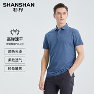 SHANSHAN杉杉冰絲短袖t恤男士高端polo衫夏季新款涼感商務(wù)休閑翻領(lǐng)體恤 藍(lán)色 /高彈免燙抗皺 RX085062 2XL (185/100A)