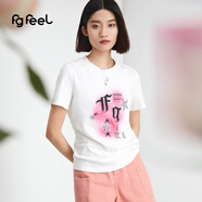 普普風(fēng)2024年春季女裝新品時(shí)髦通勤百搭圓領(lǐng)腮紅短袖字母T恤PA1T20652S 白色 S