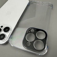 歡銳 iphone14手機殼磁吸高級感 蘋果14plus透明硬殼14pro/max/Plus半包邊防摔鏡頭保護套電鍍超薄款 蘋果14【透明】硬殼