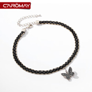 CAROMAYCAROMAY蕾絲choker頸鏈項(xiàng)圈女短款蝴蝶鎖骨項(xiàng)鏈chic脖子飾品頸帶 咖啡金色