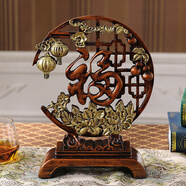 瓷梵客 中式大象擺件家居客廳玄關(guān)酒柜電視柜博古架古典家福屏風(fēng)裝飾品工藝品歐式美式復古高檔套裝 福擺件（324A）