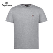 雅格獅丹Aquascutum 純棉圓領(lǐng)打底衫經(jīng)典短袖T100%棉百搭休閑TS10 灰色 XL