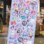 梵達森（FAN DA SEN）兒童貼紙女孩3d立體浮雕貼寶石水晶貼可愛(ài)貼畫(huà)玩具手機裝飾小圖案 3D浮雕-C海洋世界