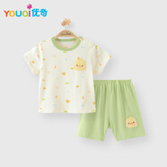 優(yōu)奇寶寶夏季套裝嬰兒夏天短袖衣服薄款夏天分體夏裝嬰幼兒洋氣小套裝