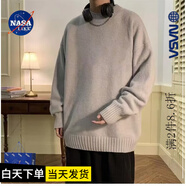 凱美涵純色高領(lǐng)毛衣男即墨寬松潮流秋冬季加厚ins港風(fēng)日系慵懶風(fēng)打底衫 灰色低領(lǐng) 3XL