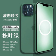 SiUNYOO【裝殼動(dòng)畫】Magsafe蘋果13液態(tài)硅膠殼13Promax手機(jī)磁吸殼13mini保護(hù)套 【桉葉綠色】裝殼有動(dòng)畫音效震動(dòng) iPhone 13