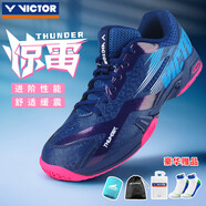 VICTOR 新款威克多勝利羽毛球鞋男女運(yùn)動(dòng)鞋防滑減震THUNDER 驚雷 THUNDER 深藏青 40