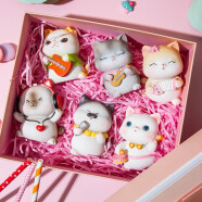 姗珀（SHANPO）女生生日礼物女孩子猫咪摆件可爱礼品送女友实用办公桌装饰品 乐队猫咪6只 礼盒装