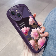 屹川 適用蘋(píng)果6plus/6splus手機殼 iPhone6/6s鏡頭全包硅膠防摔新款玫瑰軟殼女款 【透紫】粉紫幽靈花-贈保護膜 蘋(píng)果6plus/6splus