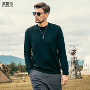 英爵倫（Enjeolon）英爵倫純色圓領(lǐng)毛衣男歐美潮流百搭毛衫2024秋冬修身打底針織毛衫 黑色 XL