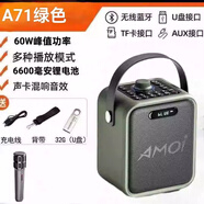 夏新新款A(yù)71藍(lán)牙音箱戶(hù)外便攜式音響廣場(chǎng)舞K歌音響小型家用插卡U盤(pán)大音量廣場(chǎng)舞音響無(wú)線(xiàn)藍(lán)牙低音炮 新款A(yù)71綠色+60W+單話(huà)筒+32G歌曲
