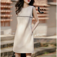 SXA香港潮牌无袖小个子连衣裙夏2024新款百搭撞色条纹气质显瘦A字裙 图片色 M