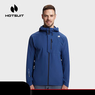HOTSUIT【新品】后秀運動風衣男2024冬季新款跑步戶外防風防潑水薄款外套 徽章藍 M