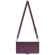 忽風(fēng)微笑淺綠適用IPhone16/15/14/13/12/11promax/Plus蘋(píng)果翻蓋手機殼長(cháng)掛繩Mini/Se4/X/XR/XS斜挎皮套 長(cháng)挎繩+短繩-深紫色 iPhone 13 mini