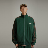 NO ONE ELSE字母華夫格外套男女款2025年秋季新品繡花衛(wèi)衣棒球衫 墨綠 2