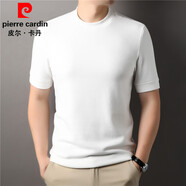 皮爾卡丹高檔短袖t恤男厚款圓領(lǐng)德絨打底衫秋冬季純色基礎款保暖內搭上衣