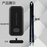 原奘 適用蘋(píng)果VR眼鏡收納Apple Vision Pro頭顯高檔水晶絨收納包電池背夾保護套MR電源夾斜跨保護殼 電池背夾保護套 黑色