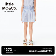 little MO&Co.小酒窩同款 little moco童裝25夏新款女童純棉條紋休閑花苞腰短褲 藍白條色 120 120/53