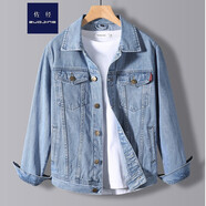 佐徑 牛仔外套男春季新品男士修身夾克韓版潮流大碼牛仔上衣青年 99淺藍色 XL