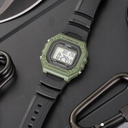 卡西歐（CASIO）男表小方塊電子表 運動(dòng)手表學(xué)生手表 多功能防水男士手表 方塊軍綠色W-218H-3A