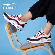 鴻星爾克（ERKE）【斷碼淸倉(cāng)】運(yùn)動(dòng)跑步鞋男緩沖減震氣墊鞋舒適防滑耐磨輕便慢跑鞋 正白/大紅 44