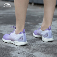 李寧（LI-NING）跑步鞋女新款輕16跑鞋秋季減震輕便網(wǎng)面透氣運動鞋ARBP012 草紫色/壞小紫-10 36
