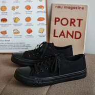 人本（RENBEN）透氣帆布鞋男2024春夏季新款男鞋男士休閑平板鞋潮流百搭經(jīng)典布鞋 經(jīng)典全黑 36女