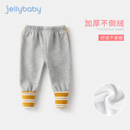 JELLYBABY【加絨保暖簡約設計休閑長褲休閑褲】2024冬季女童兒童褲子 花灰 120