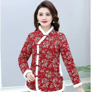 貝吉棋棉襖東北大花襖仿古棉襖國(guó)潮女裝風(fēng)民族風(fēng)棉服外套 兔毛金枝玉葉 4xL(130斤一140斤)