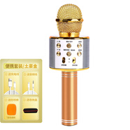 多寶萊 無線麥克風(fēng)藍牙電容話筒音響家用全套唱歌手機一體直播設(shè)備全民K歌神器主播通用 土豪金【標配版-便攜套裝】錄音線+收納盒