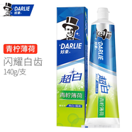 DARLIE(原黑人)超白青檸薄荷牙膏檸檬水果香味清新口氣潔白牙齒含氟 140g