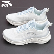 安踏（ANTA）女鞋漫步秋季網(wǎng)面運(yùn)動鞋女鞋防滑耐磨輕質(zhì)回彈軟底訓(xùn)練慢跑步鞋女 象牙白/淺霧灰 37.5