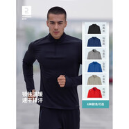 迪卡儂（DECATHLON）排汗運(yùn)動(dòng)長(zhǎng)袖T恤男初春加絨衛(wèi)衣訓(xùn)練服健身上衣跑步 寶藍(lán)色 L XX