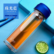 希諾（HEENOOR)雙層玻璃杯辦公車載透明水杯帶蓋大容量杯子 免費(fèi)刻字